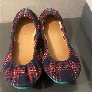 TIEKS Women's HERITAGE PLAID Ballet
Flats Shoes Red White Blue Size: 7
Foldable